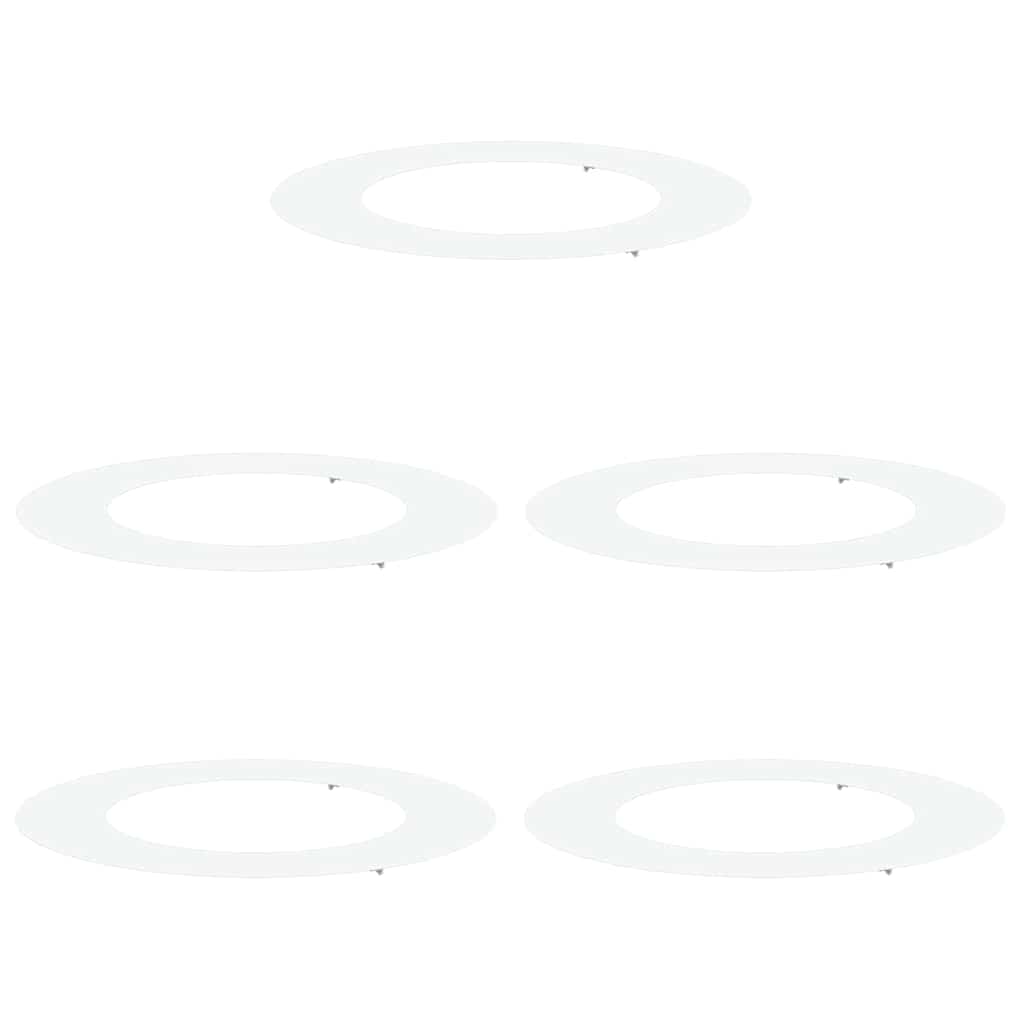 VidaXL adapté aux cernes d'arbre plats 5 pcs blanc ø50 80 cm acier