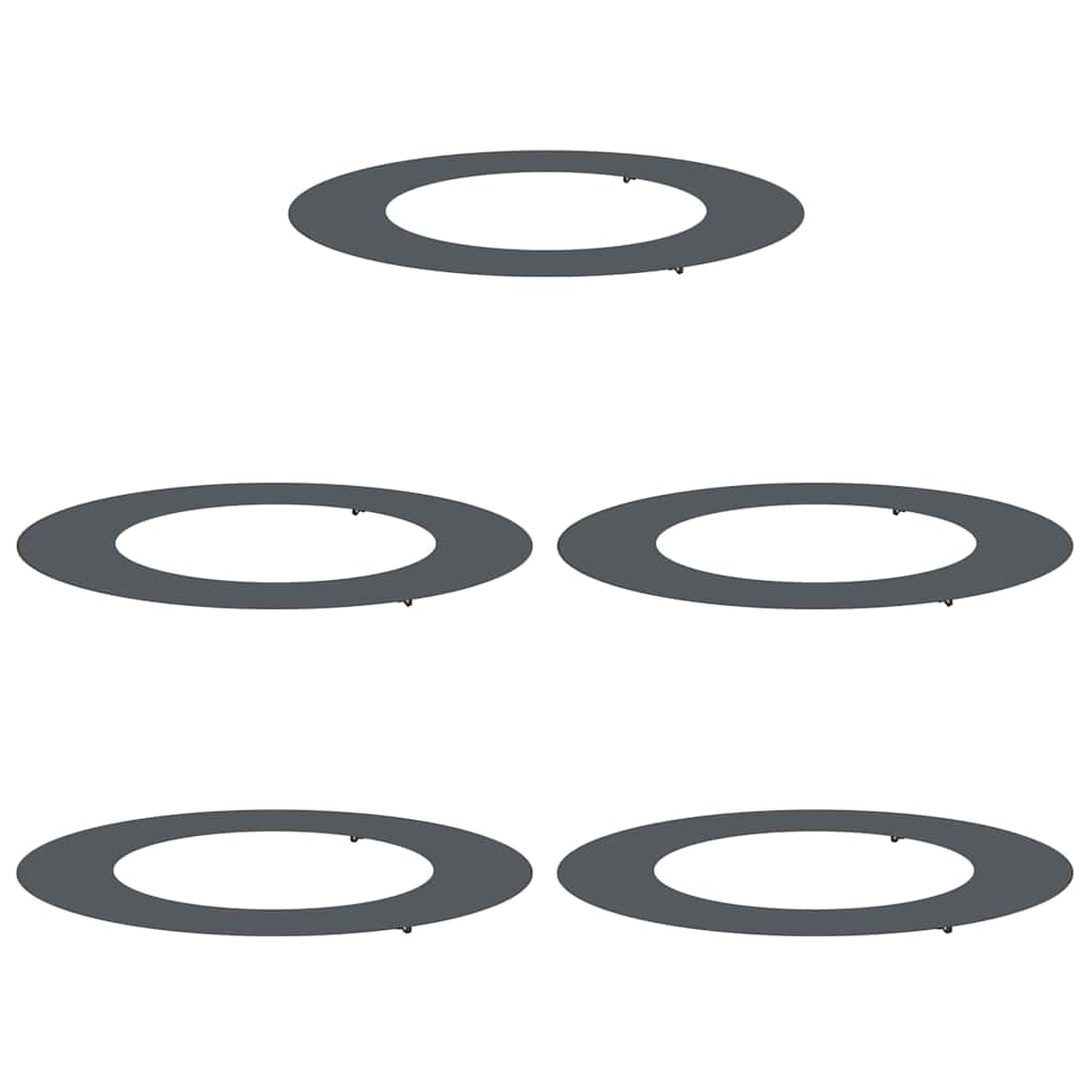 VidaXL adapté aux cernes d'arbre plats 5 pcs anthracite ø50 80 cm acier