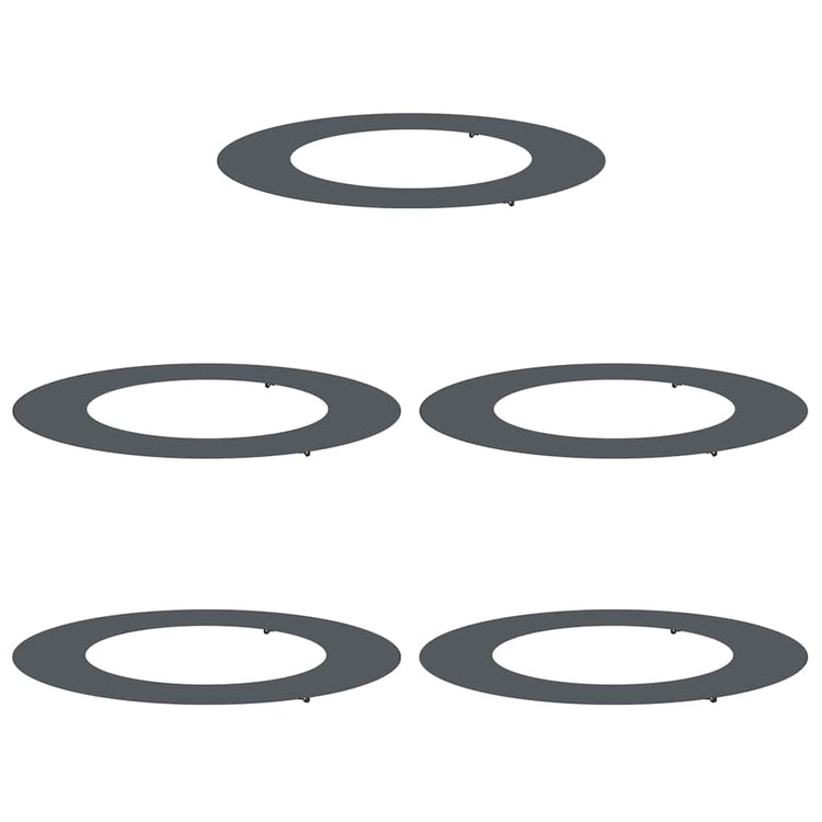 VidaXL adapté aux cernes d'arbre plats 5 pcs anthracite ø50 80 cm acier