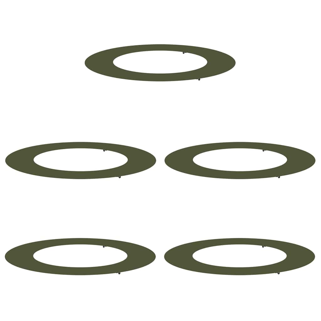 VidaXL adapté aux cernes d'arbre plats 5 pcs vert olive ø50 80 cm