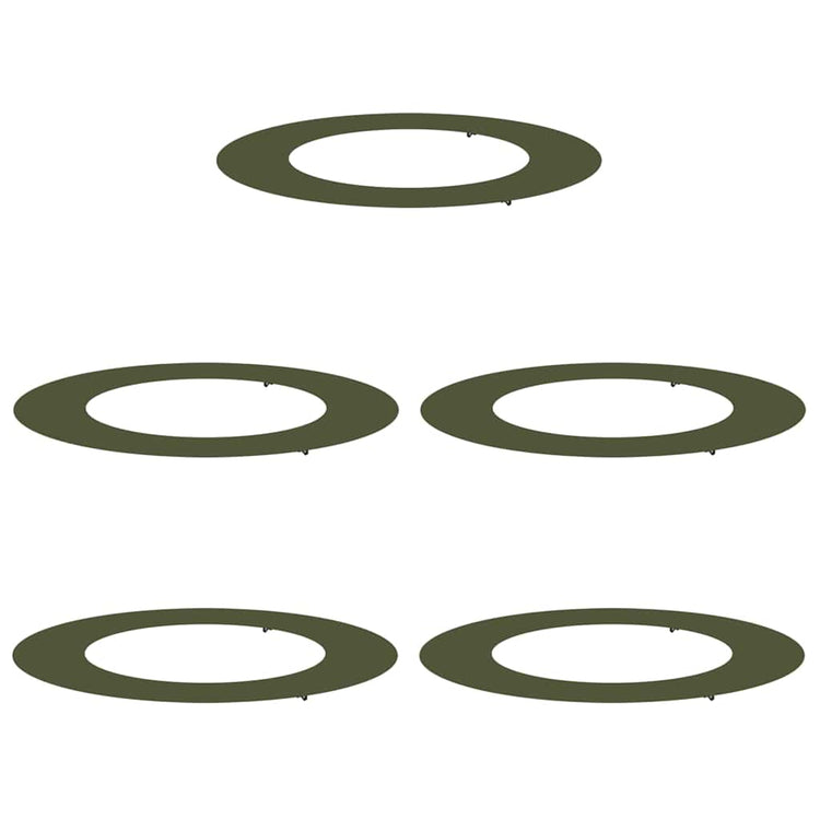 VidaXL adapté aux cernes d'arbre plats 5 pcs vert olive ø50 80 cm