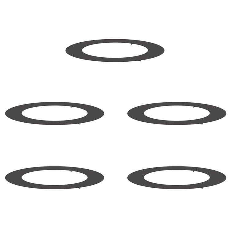 VidaXL adapté aux cernes d'arbre plats 5 pcs noir ø60 90 cm acier