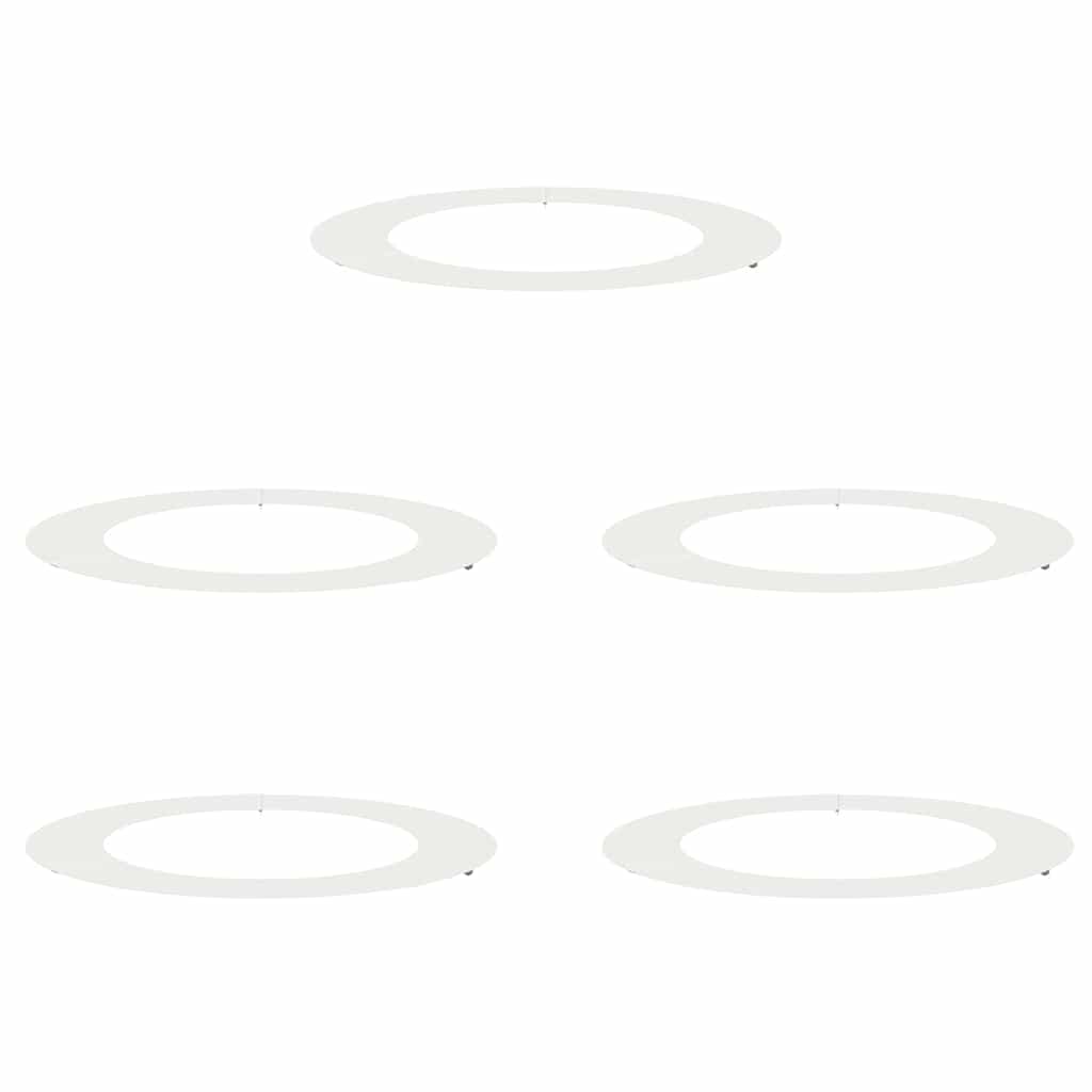 VidaXL adapté aux cernes d'arbre plats 5 pcs blanc ø60 90 cm acier