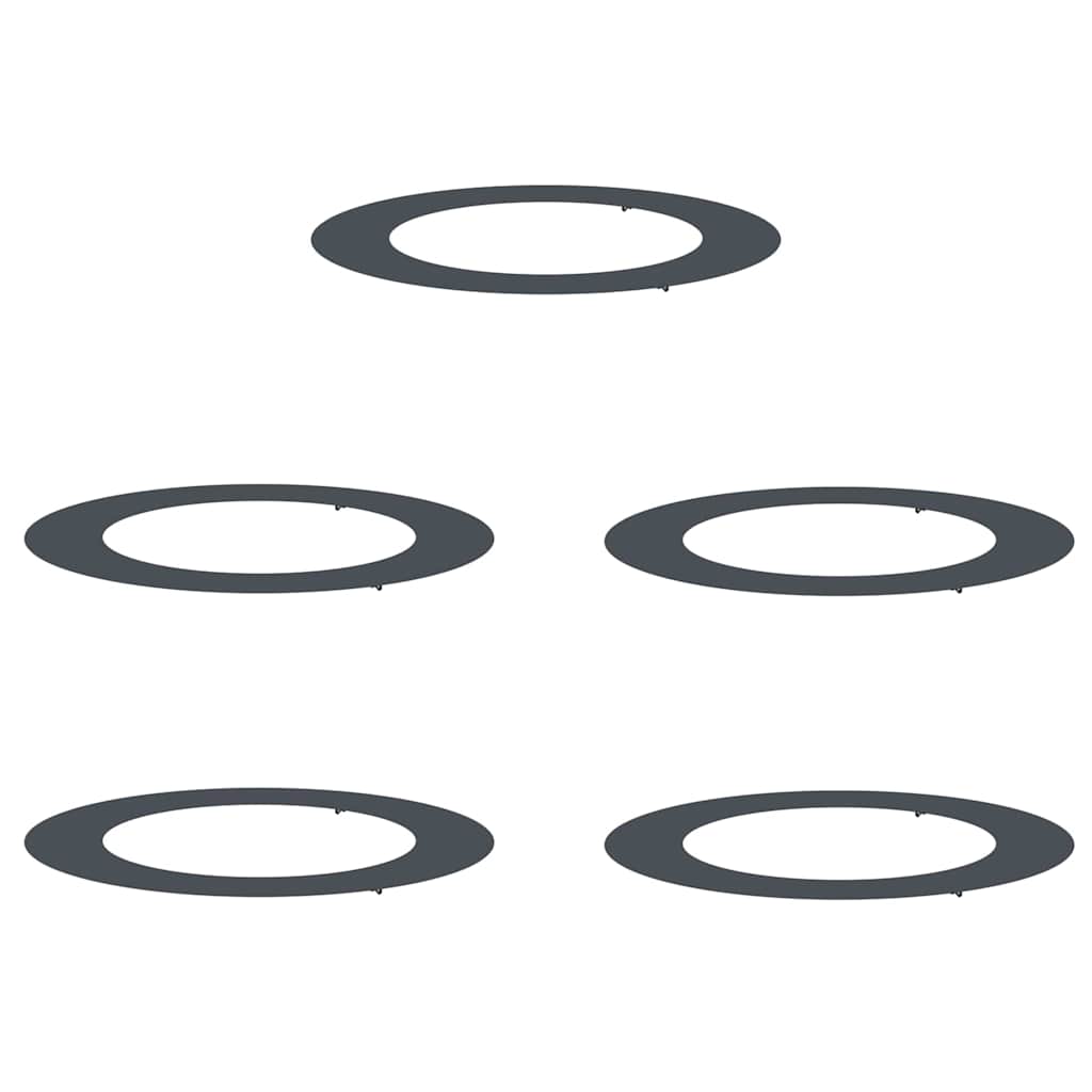 Vidaxxl adapté aux cernes d'arbre plats 5 pcs anthracite ø60 90 cm acier
