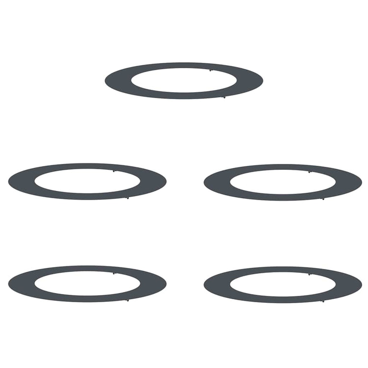 Vidaxxl adapté aux cernes d'arbre plats 5 pcs anthracite ø60 90 cm acier