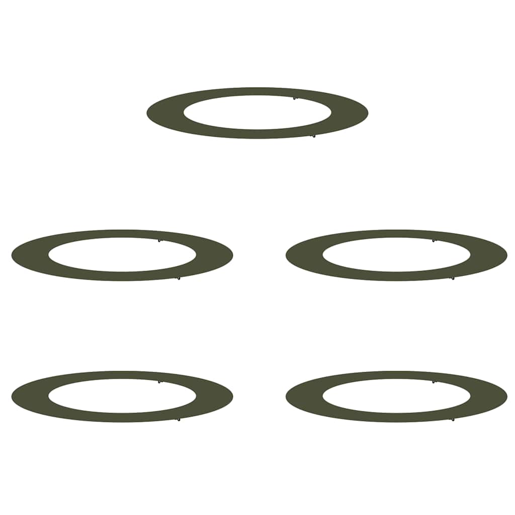 VidaXL adapté aux cernes d'arbre plats 5 pcs vert olive ø60 90 cm