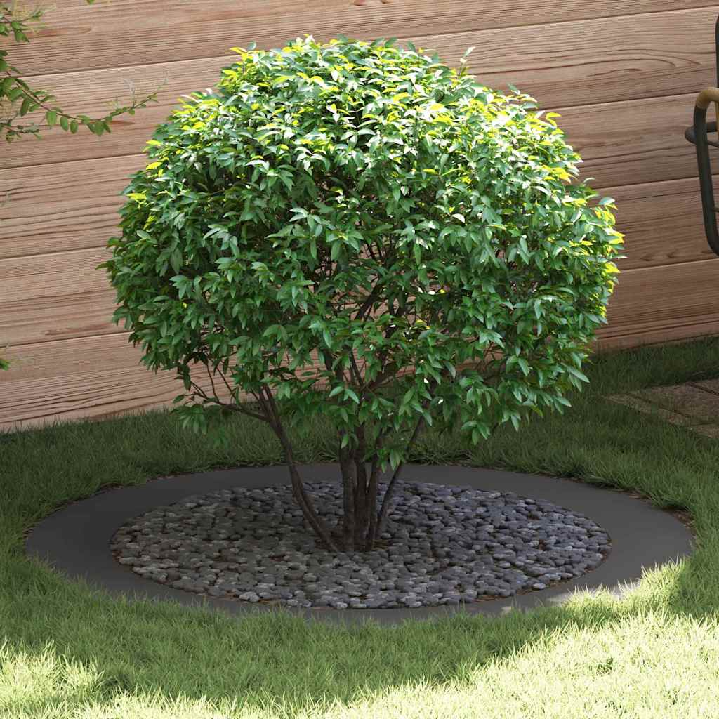 VidaXL adapté aux cernes d'arbre plats 5 pcs noir ø90 120 cm acier