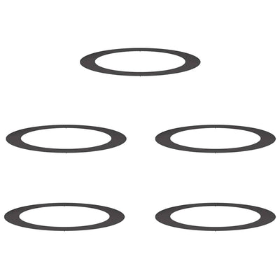 VidaXL adapté aux cernes d'arbre plats 5 pcs noir ø90 120 cm acier
