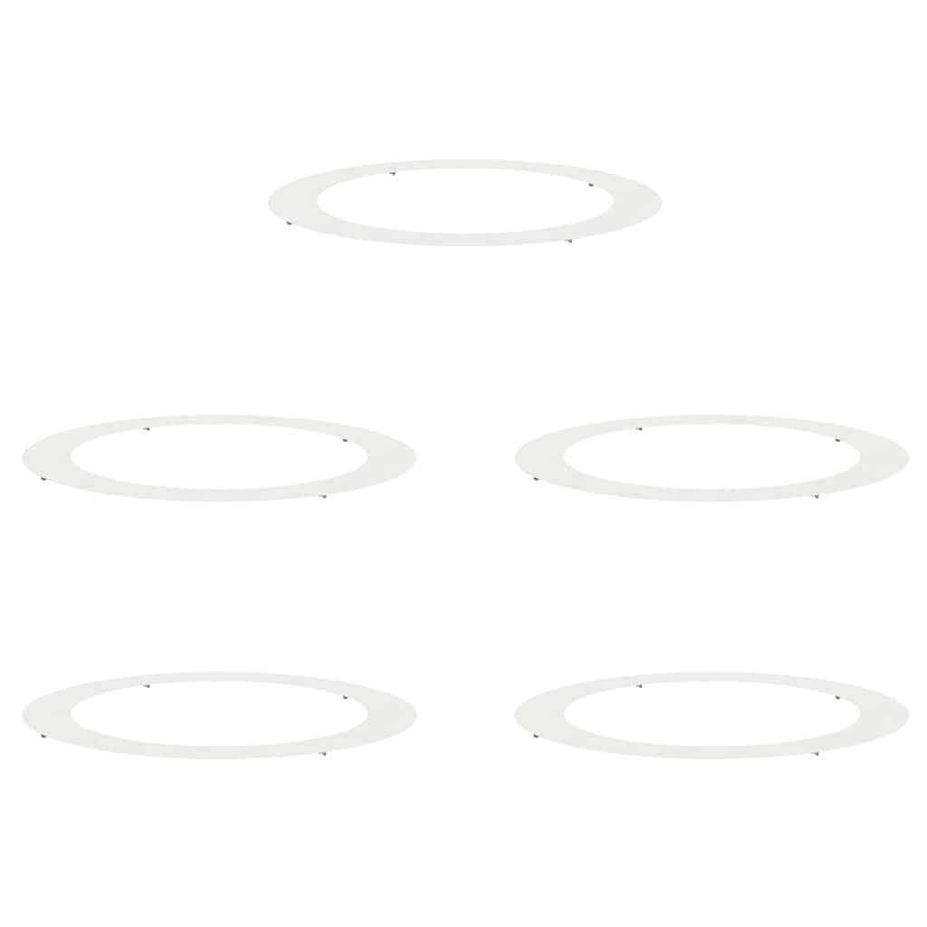 VidaXL adapté aux cernes d'arbre plats 5 pcs blanc ø90 120 cm acier