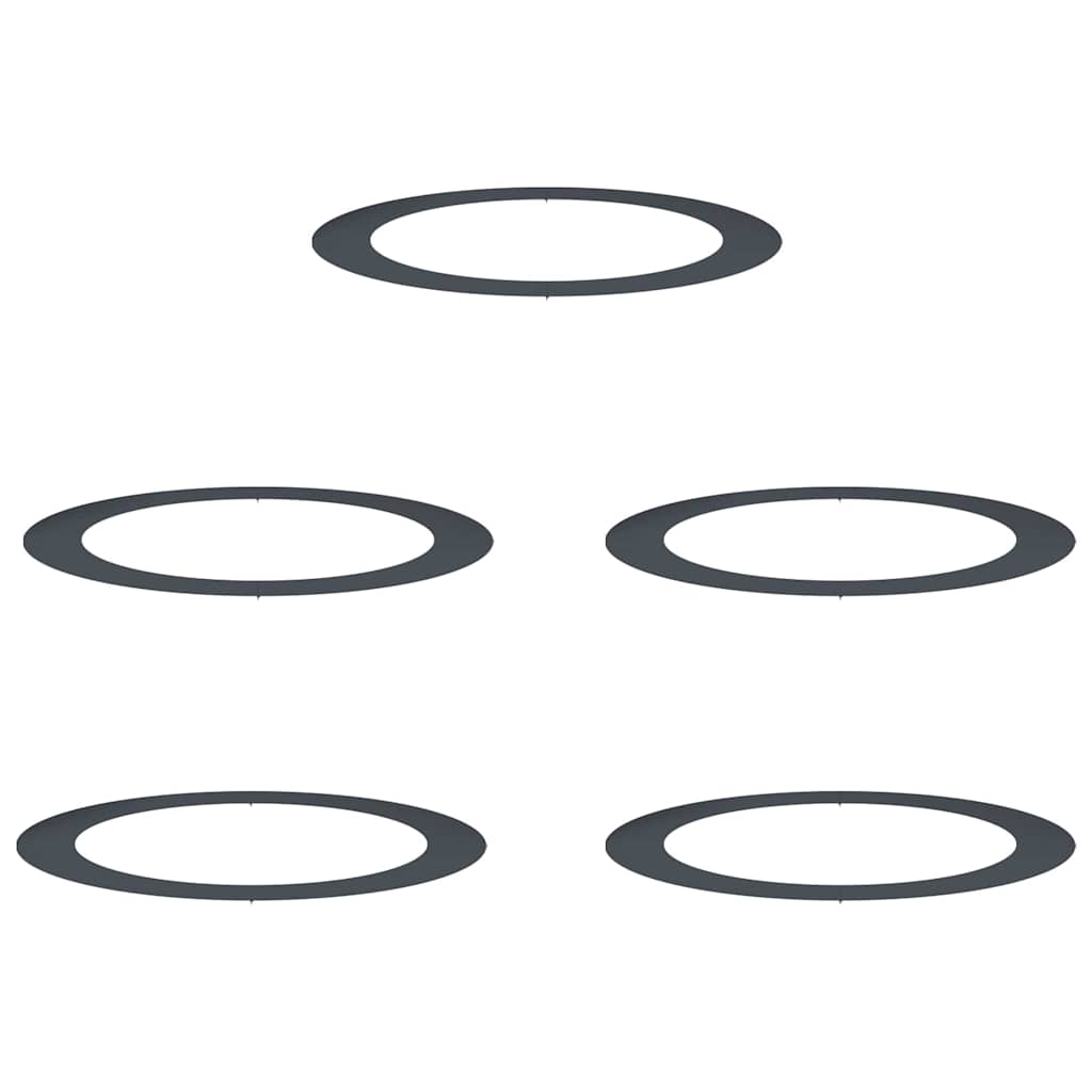 VidaXL adapté aux cernes d'arbre plats 5 pcs anthracite ø90 120 cm
