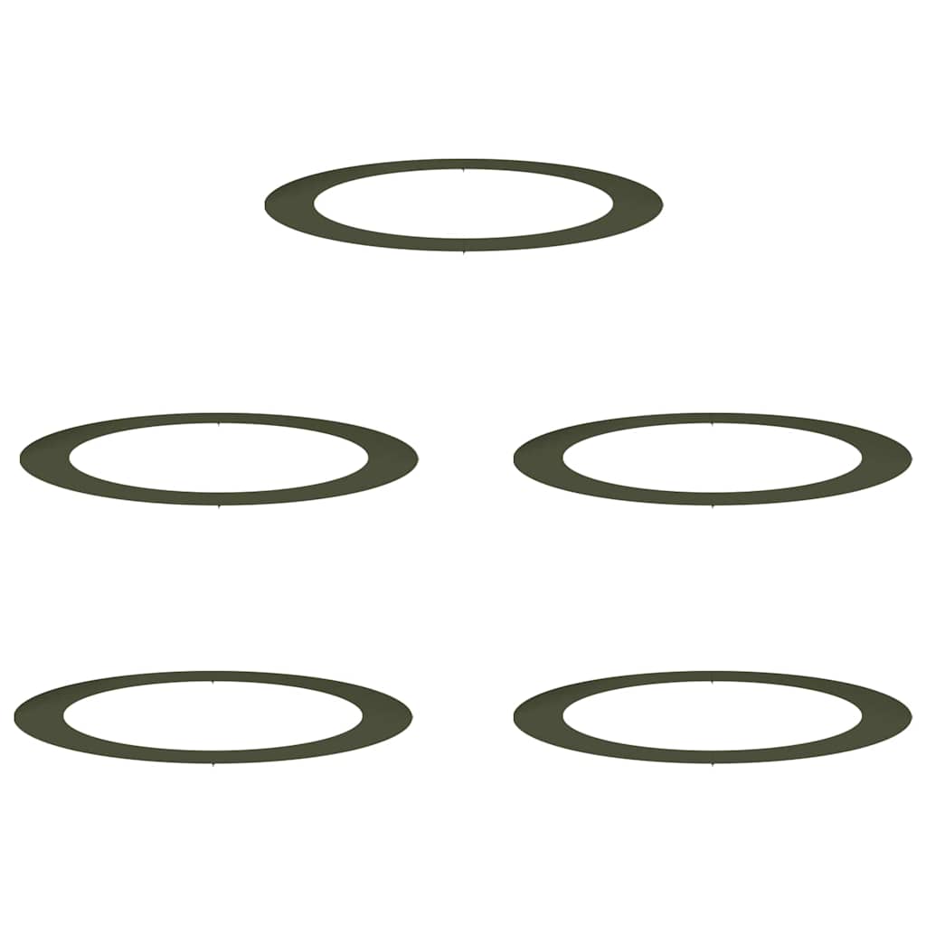VidaXL adapté aux cernes d'arbre plats 5 pcs vert olive ø90 120 cm