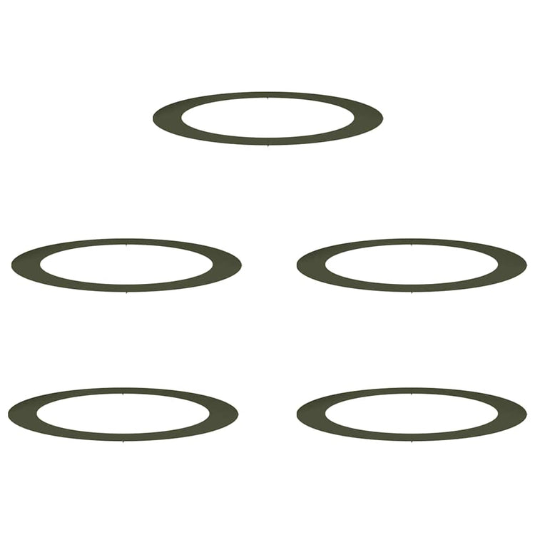 VidaXL adapté aux cernes d'arbre plats 5 pcs vert olive ø90 120 cm