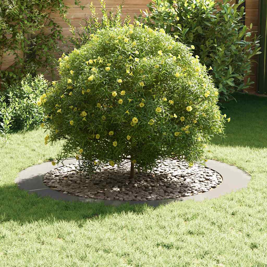 VidaXL adapté pour anneau d'arbre plat argent ø90 120 cm acier inoxydable