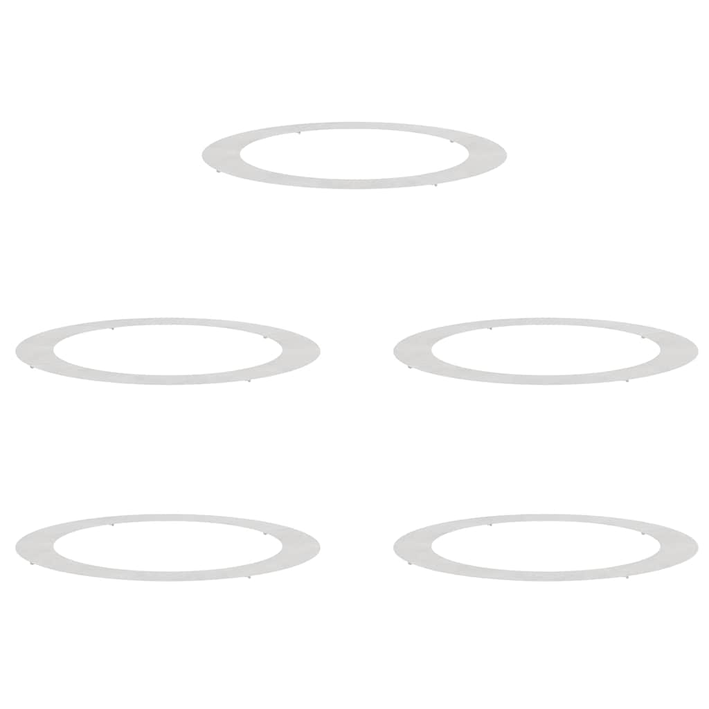 VidaXL adapté aux cernes d'arbre plats 5 pcs argent ø90 120 cm