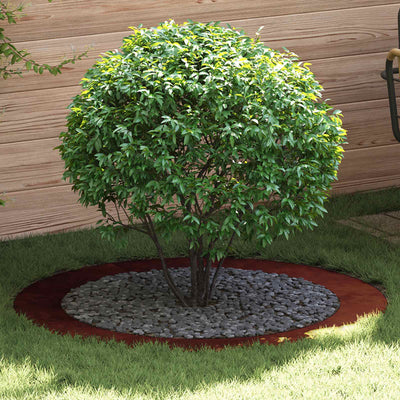 Vidaxxl adapté pour cerne d'arbre plat marron ø90 120 cm acier corten