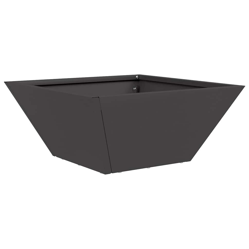 Vidaxl pot de fleur de jardin noir 35 x 35 x 15 cm acier laminé à froid