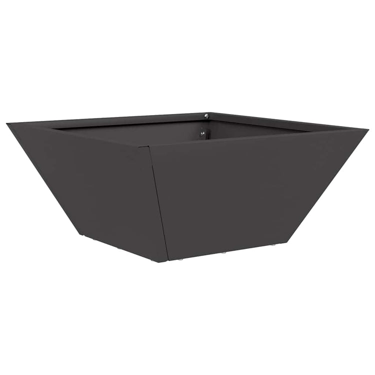 Vidaxl pot de fleur de jardin noir 35 x 35 x 15 cm acier laminé à froid