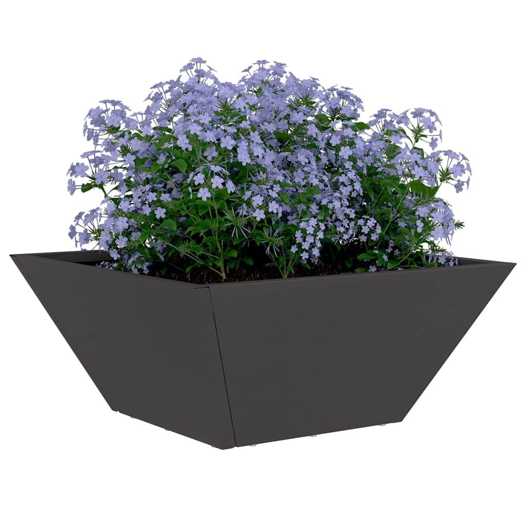 Vidaxl pot de fleur de jardin noir 35 x 35 x 15 cm acier laminé à froid
