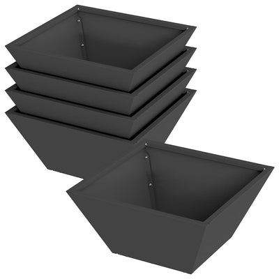 Vidaxxl pot de fleur de jardin 5 pcs noir 35 x 35 x 15 cm acier laminé à froid