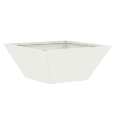 Vidaxl pot de fleur de jardin blanc 35 x 35 x 15 cm acier laminé à froid