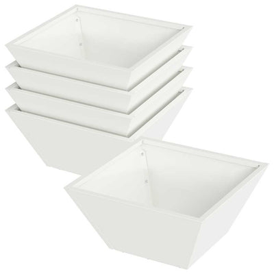 Vidaxxl pot de fleur de jardin 5 pcs blanc 35 x 35 x 15 cm acier laminé à froid