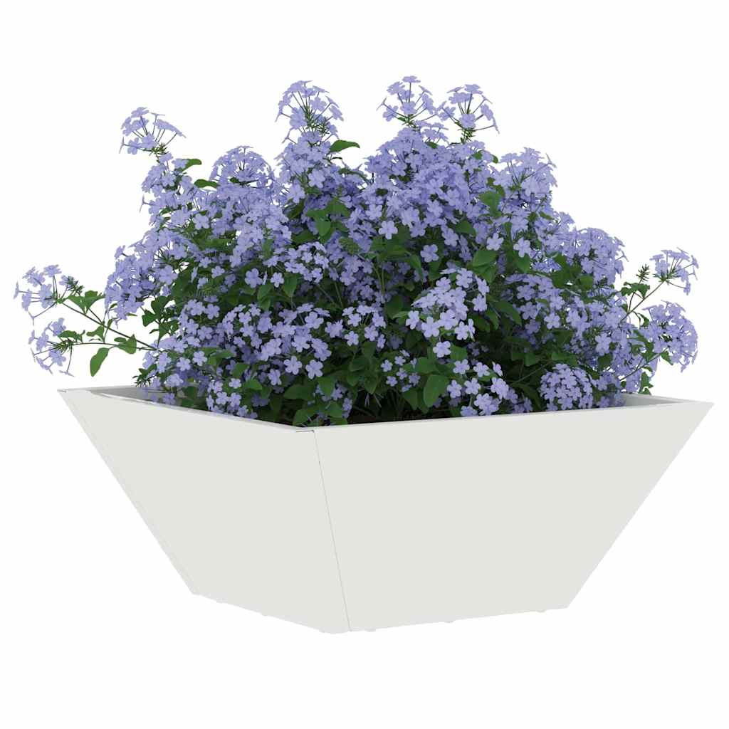 Vidaxxl pot de fleur de jardin 5 pcs blanc 35 x 35 x 15 cm acier laminé à froid