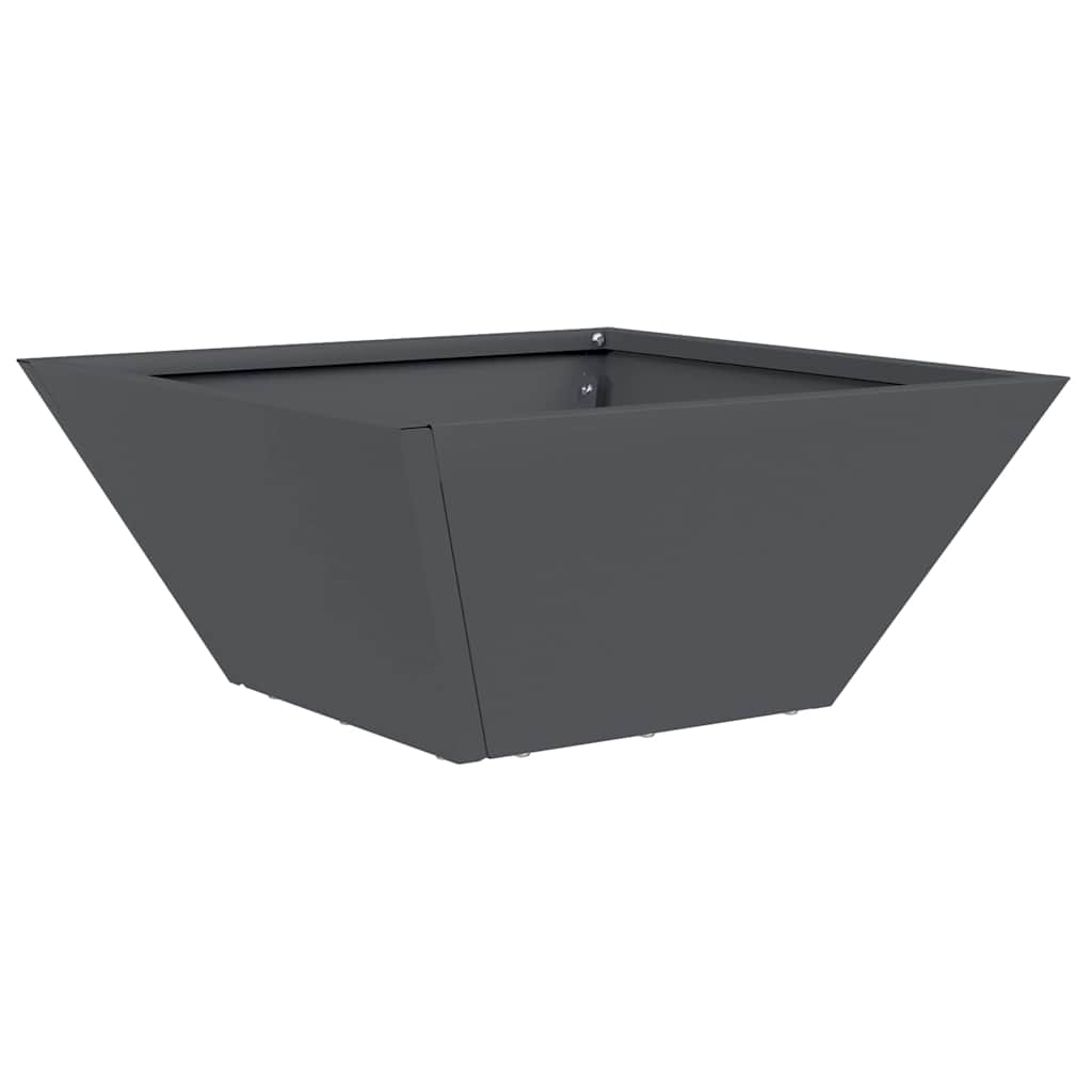 Vidaxl pot de fleur de jardin anthracite 35 x 35 x 15 cm acier laminé à froid