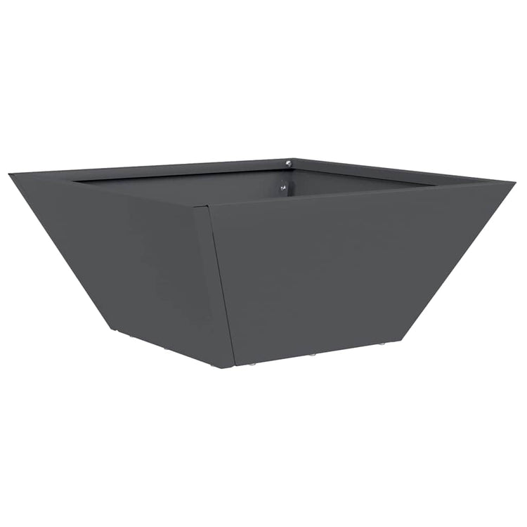 Vidaxl pot de fleur de jardin anthracite 35 x 35 x 15 cm acier laminé à froid