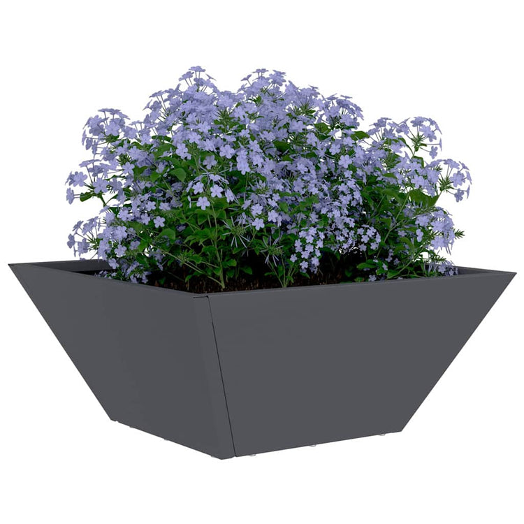 Vidaxl pot de fleur de jardin 5 pcs anthracite 35 x 35 x 15 cm acier laminé à froid