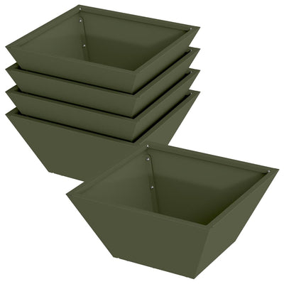 Vidaxl pot de fleur de jardin 5 pcs vert olive 35 x 35 x 15 cm