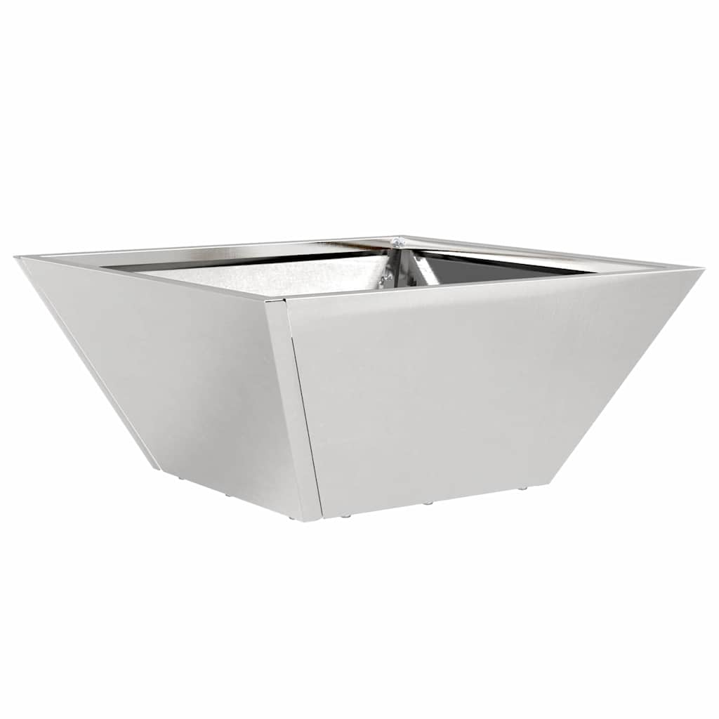VidaXL pot de fleur de jardin argent 35 x 35 x 15 cm acier inoxydable