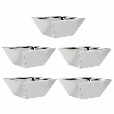 Vidaxl pot de fleur de jardin 5 pcs argent 35 x 35 x 15 cm acier galvanisé