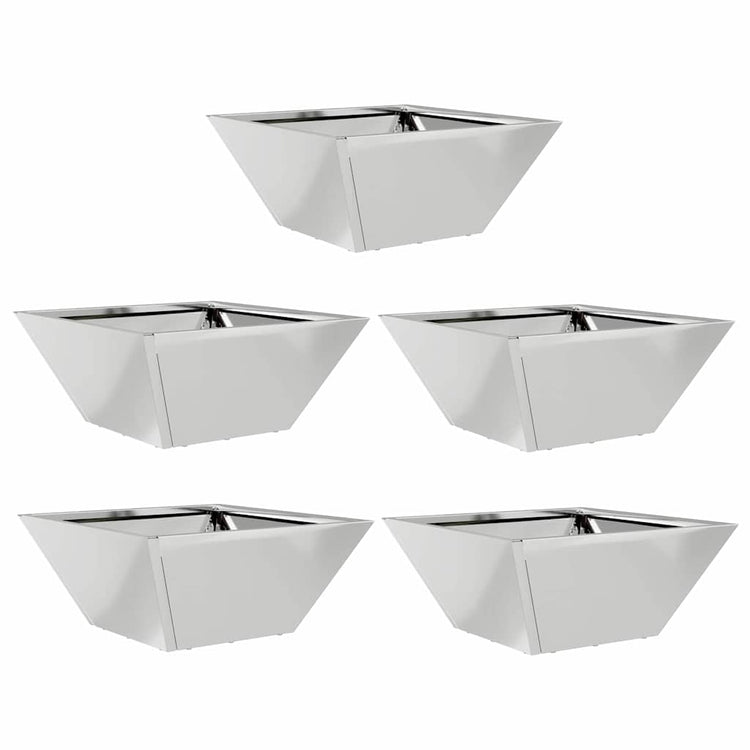 Vidaxl pot de fleur de jardin 5 pcs argent 35 x 35 x 15 cm acier galvanisé