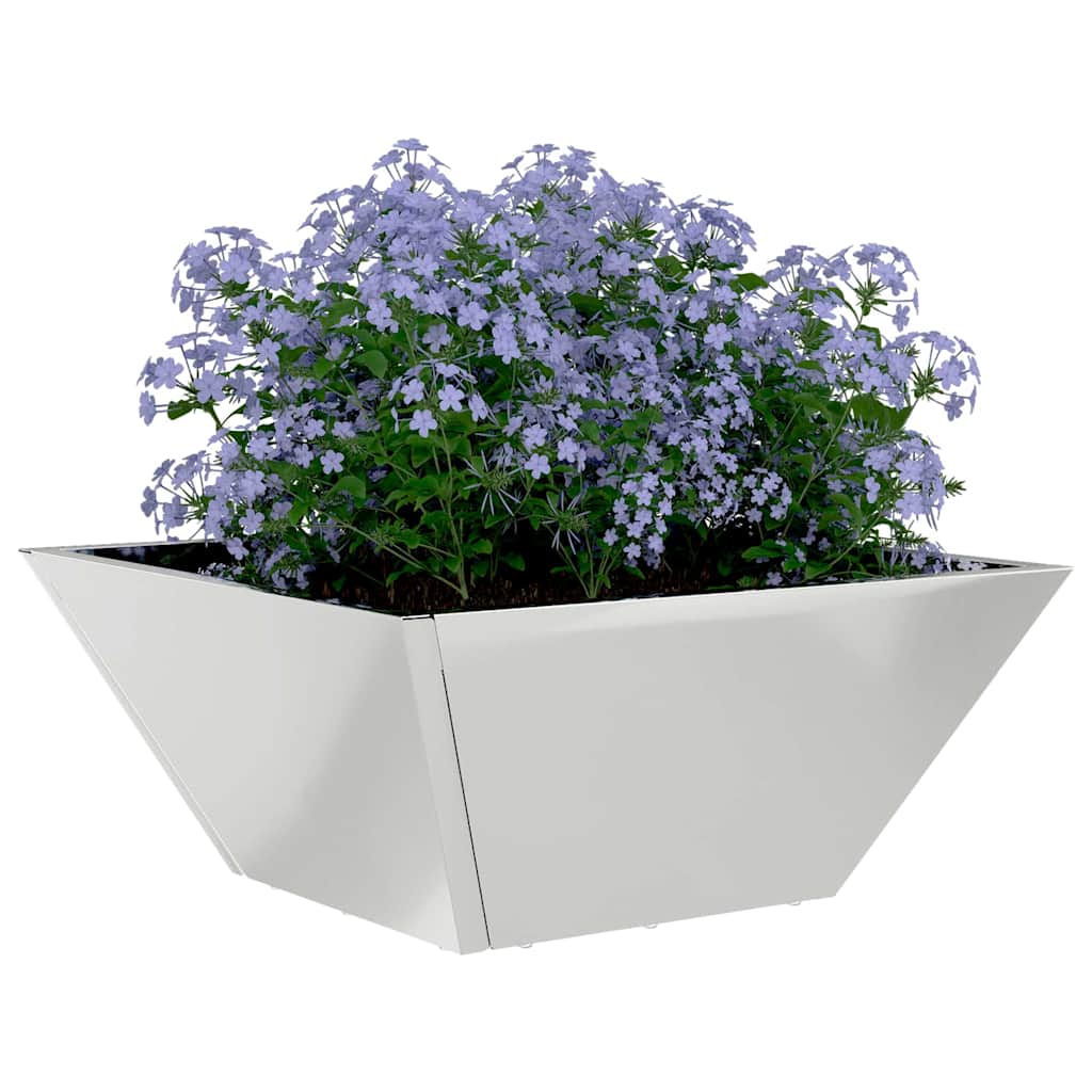 Vidaxl pot de fleur de jardin 5 pcs argent 35 x 35 x 15 cm acier galvanisé