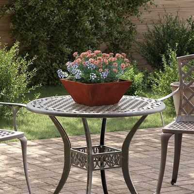 Vidaxl pot de fleur de jardin rouillé 35 x 35 x 15 cm acier corten