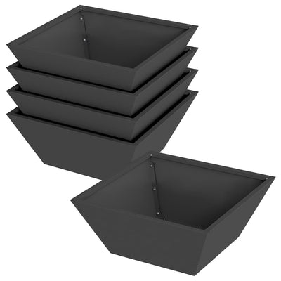 Vidaxxl pot de fleur de jardin 5 pcs noir 40 x 40 x 15 cm acier laminé à froid