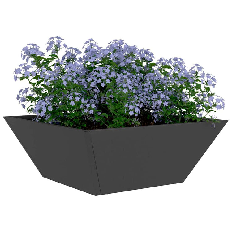 Vidaxxl pot de fleur de jardin 5 pcs noir 40 x 40 x 15 cm acier laminé à froid