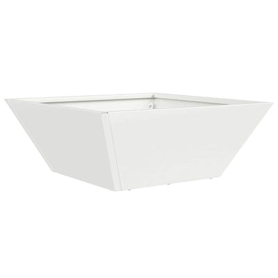 Vidaxl pot de fleur de jardin blanc 40 x 40 x 15 cm acier laminé à froid