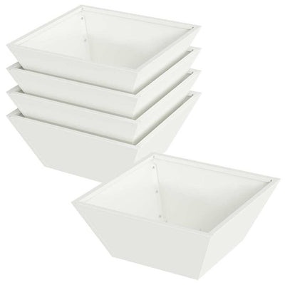 Vidaxxl pot de fleur de jardin 5 pcs blanc 40 x 40 x 15 cm acier laminé à froid
