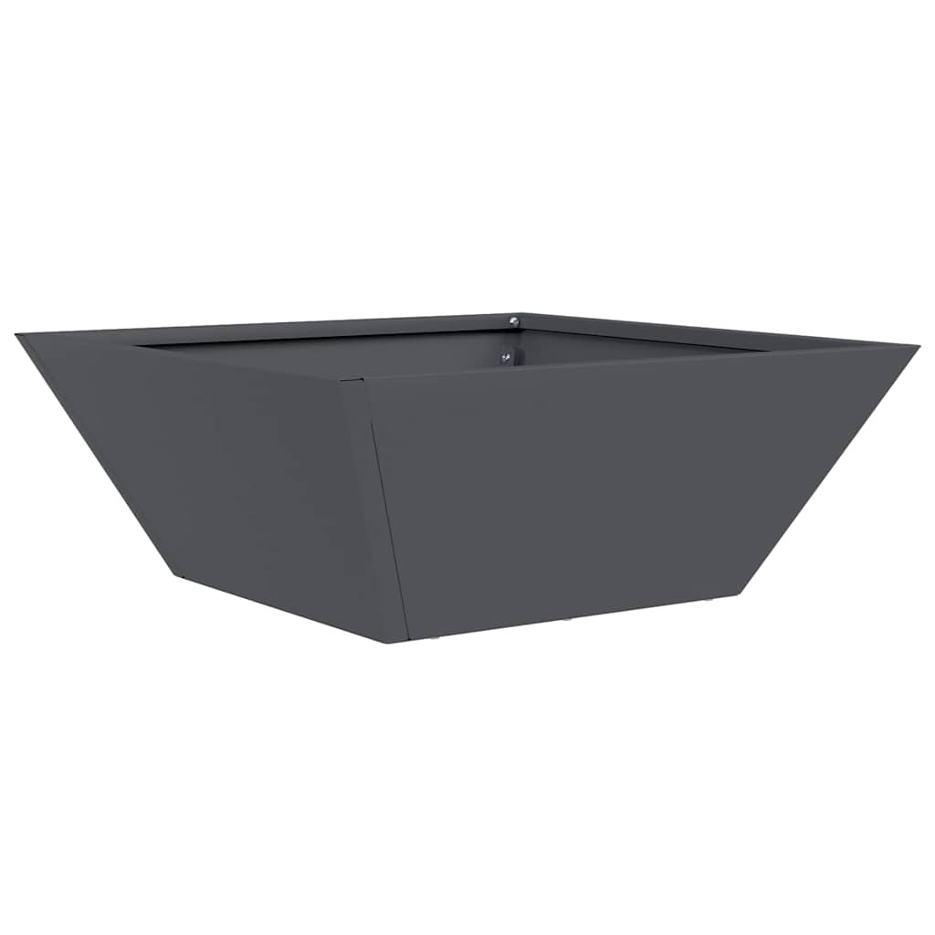 Vidaxl pot de fleur de jardin anthracite 40 x 40 x 15 cm acier laminé à froid