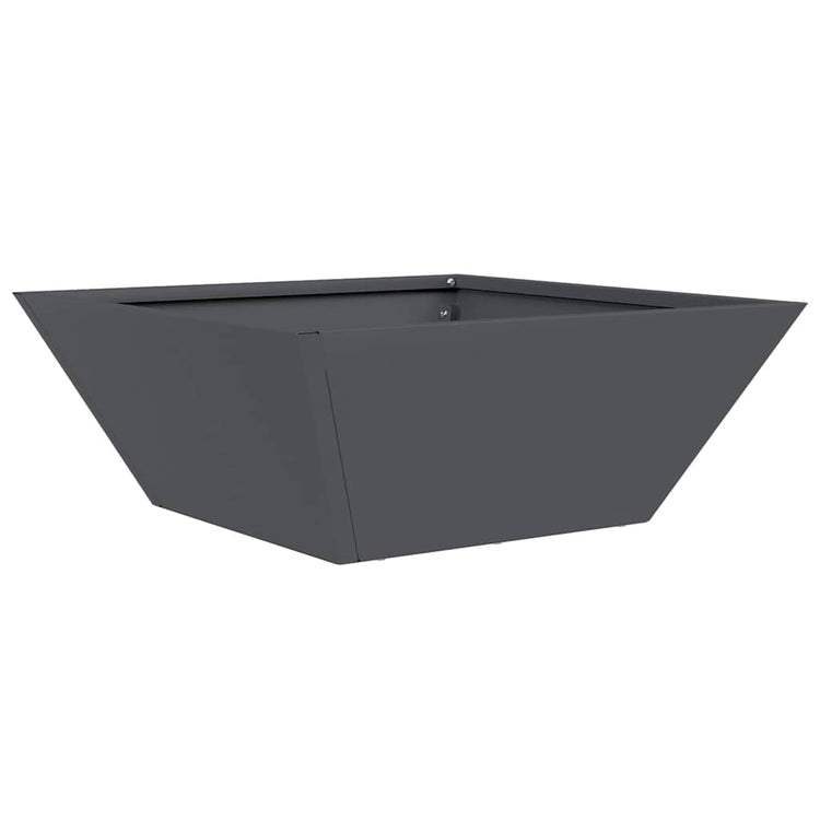 Vidaxl pot de fleur de jardin anthracite 40 x 40 x 15 cm acier laminé à froid
