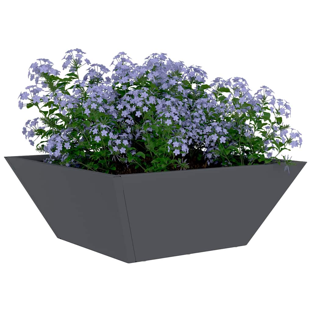 Vidaxl pot de fleur de jardin anthracite 40 x 40 x 15 cm acier laminé à froid