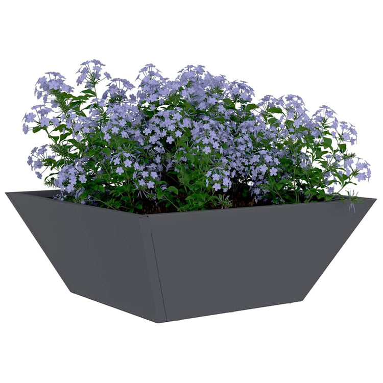 Vidaxl pot de fleur de jardin anthracite 40 x 40 x 15 cm acier laminé à froid