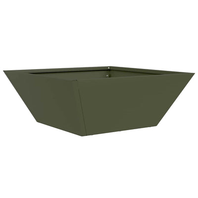 Vidaxl pot de fleur de jardin vert olive 40 x 40 x 15 cm acier laminé à froid
