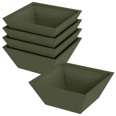 VidaXL pot de fleur de jardin 5 pcs vert olive 40 x 40 x 15 cm