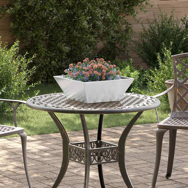 VidaXL pot de fleur de jardin argent 40 x 40 x 15 cm acier inoxydable