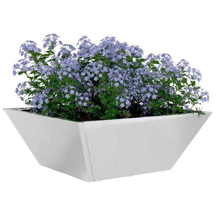 VidaXL pot de fleur de jardin argent 40 x 40 x 15 cm acier inoxydable