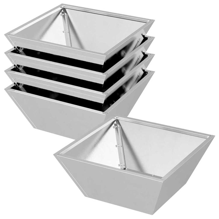VidaXL pot de fleur de jardin 5 pcs argent 40 x 40 x 15 cm acier inoxydable