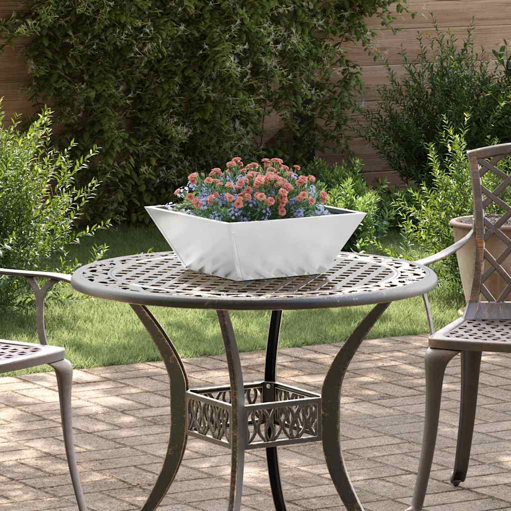 Vidaxl pot de fleur de jardin 5 pcs argent 40 x 40 x 15 cm acier galvanisé