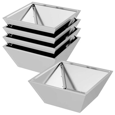 Vidaxl pot de fleur de jardin 5 pcs argent 40 x 40 x 15 cm acier galvanisé